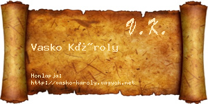 Vasko Károly névjegykártya