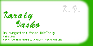 karoly vasko business card